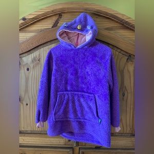 Girls Huggle Pets purple hoodie fleece sweatshirt stuffed animal size L (12/14)